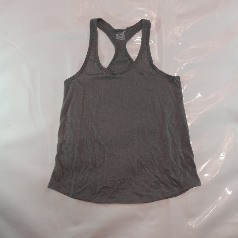 Sexy Basics Womens Gray Racerback Tank Top Size Medium Heathered Sleeveless